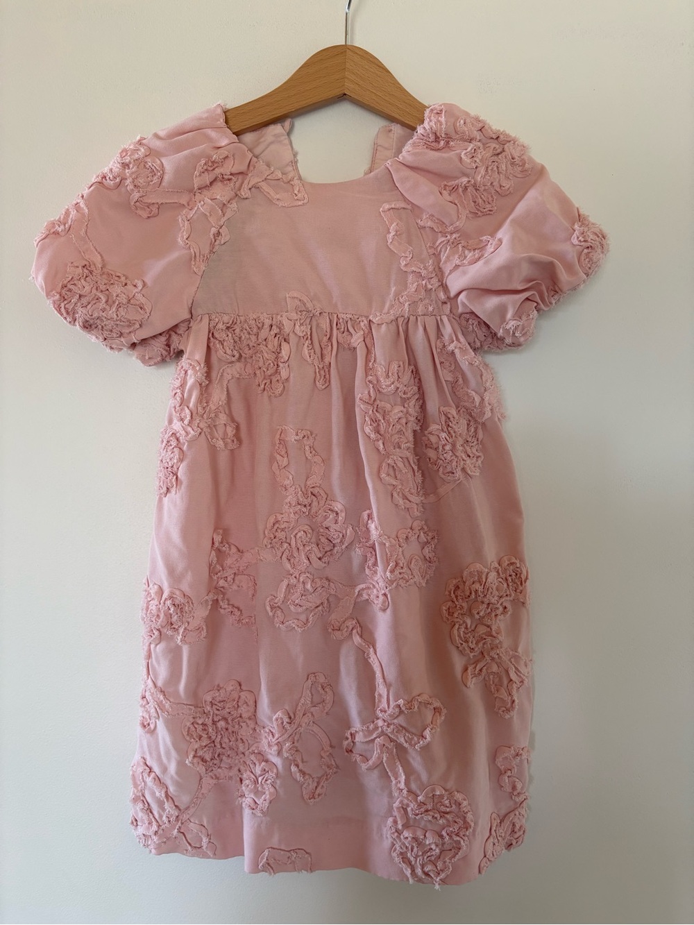 Zara Blush Pink Floral Appliqué Dress for Kids